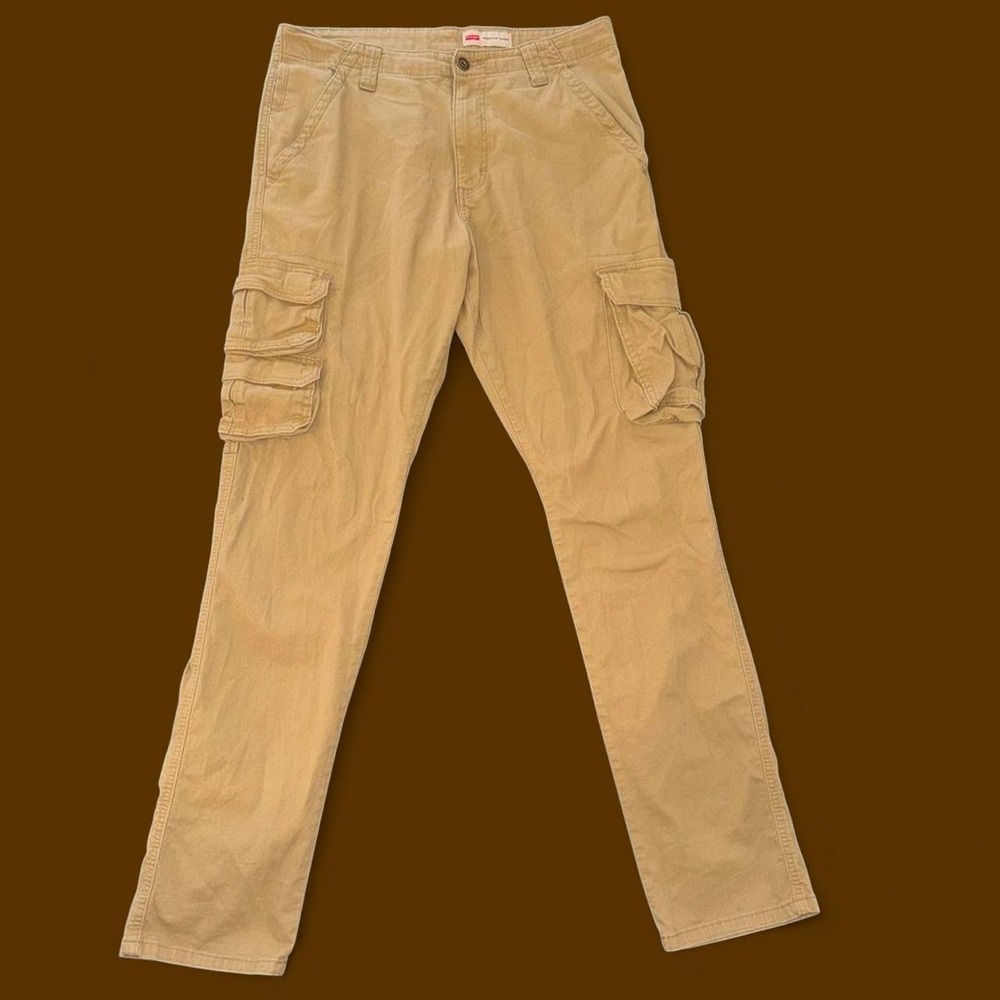 Wrangler Men's Khaki Cargo Pants 30x32 Regular Taper Utility